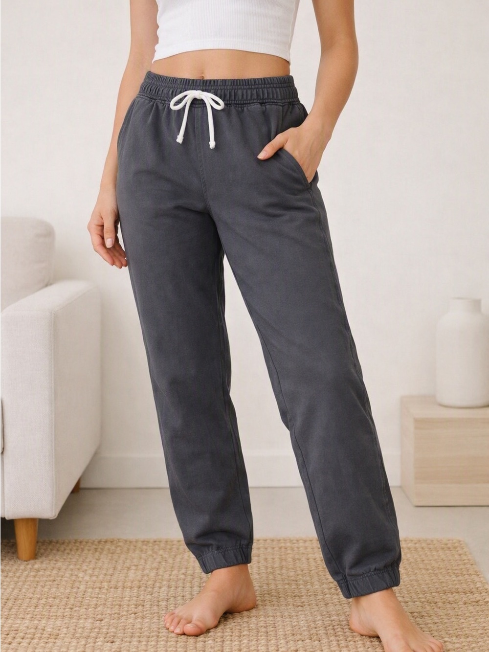 Pact Organic Cotton Jogger Pants – Charcoal Gray, Size Small
